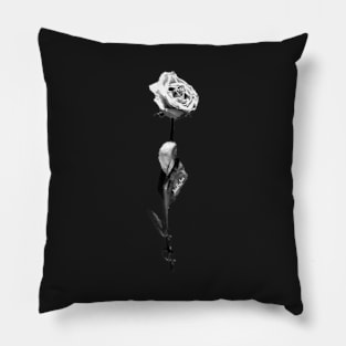 Black & White Rose Pillow