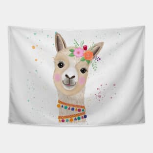 Llama Lady Tapestry