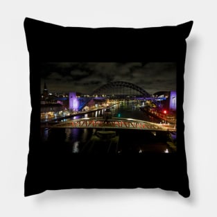 Tranquil Tyne at Night Pillow