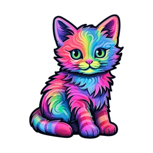 Cute Rainbow Multi-color Kitten T-Shirt