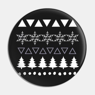 Nordic Christmas Trees and Snowflakes Novelty Pin