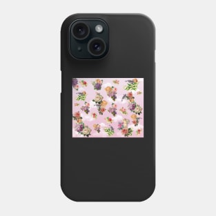 cherub rose garden pink background Phone Case