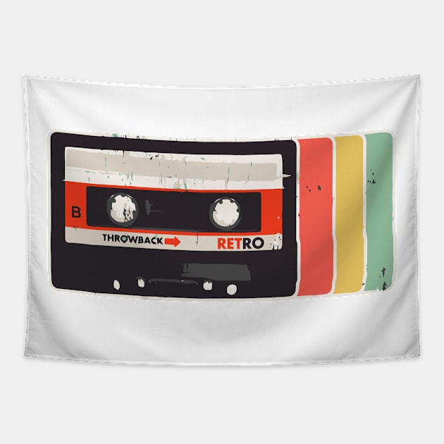 Vintage Retro Mixtape Cassette Tapestry by tanambos