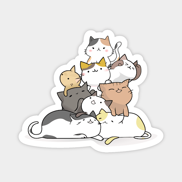 Cat Family Magnet by artmedia8