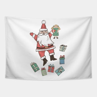 Christmas Gift Santa Tapestry