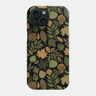 Black Fall Leaves Phone Case