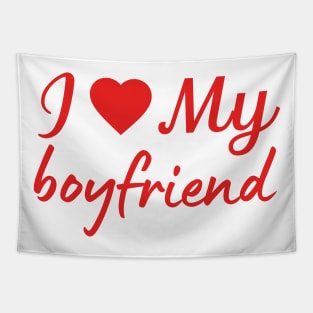 i love my boyfriend love quote Tapestry