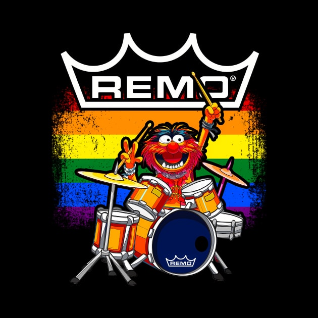 Gay Lgbt Animal Drummer 10 - Musicians And Drummer T by keng-dela