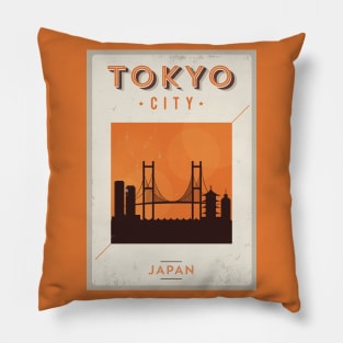 Tokyo Poster Design Pillow