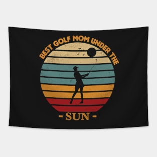 Retro Vintage Sunset Golf Mom Tapestry