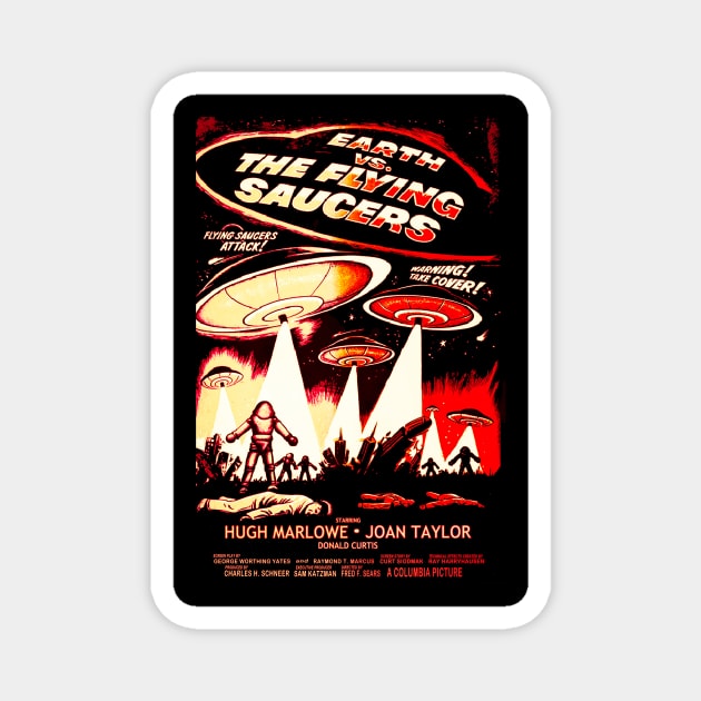 Earth vs The Flying Saucers Magnet by headrubble