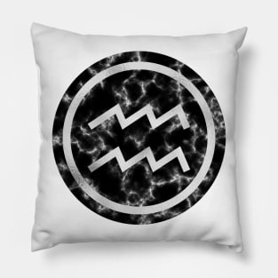 Black Marble Zodiac - Aquarius Pillow