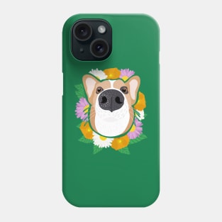 Corgi with Flowers Phone Case