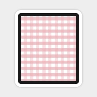 plaid checked pattern vichy tartan light pink Magnet