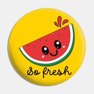 Fresh fruit. Kawaii  watermelon. cute design Pin