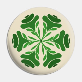 Green Leaf Mandala Pin