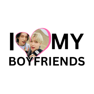 Kpop Ateez Stay I Love My Boyfriends Hyunjin and Felix Heart T-Shirt