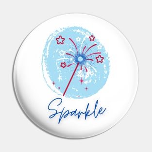 Patriotic Stars and Sparke Design Pin