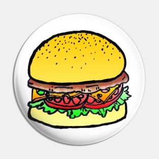 colored burger Pin