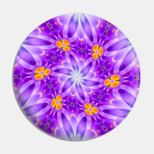 Pretty Purple Flower Pattern Pin