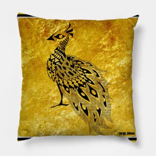 golden peacock ecopop Pillow