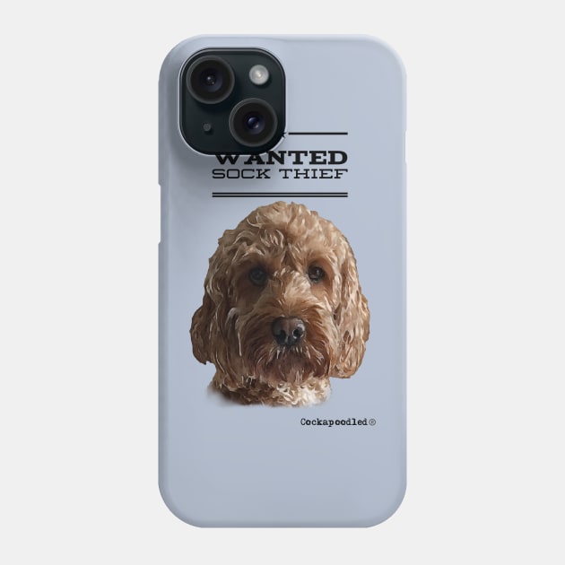 Cockapoo / Doodle Dog Sock Thief Phone Case by WoofnDoodle 