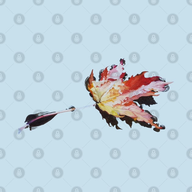 Back Floats - autumn maple leaf painting (no background) by EmilyBickell