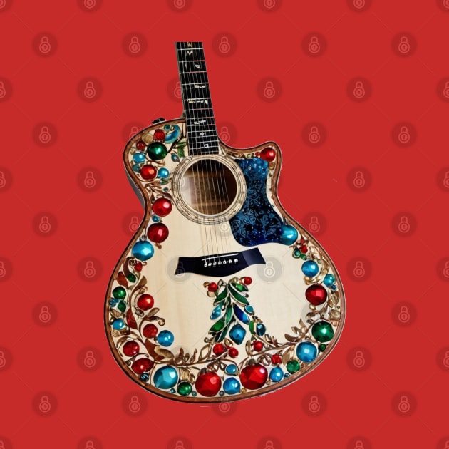 Ugly Christmas Acoustic Guitar by ToochArt