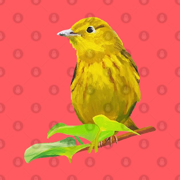 Yellow Warbler bird painting (no background) by EmilyBickell