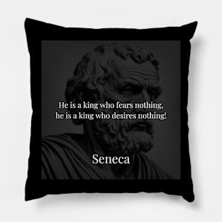 Seneca's Royalty: Fearless and Content Kingship Pillow