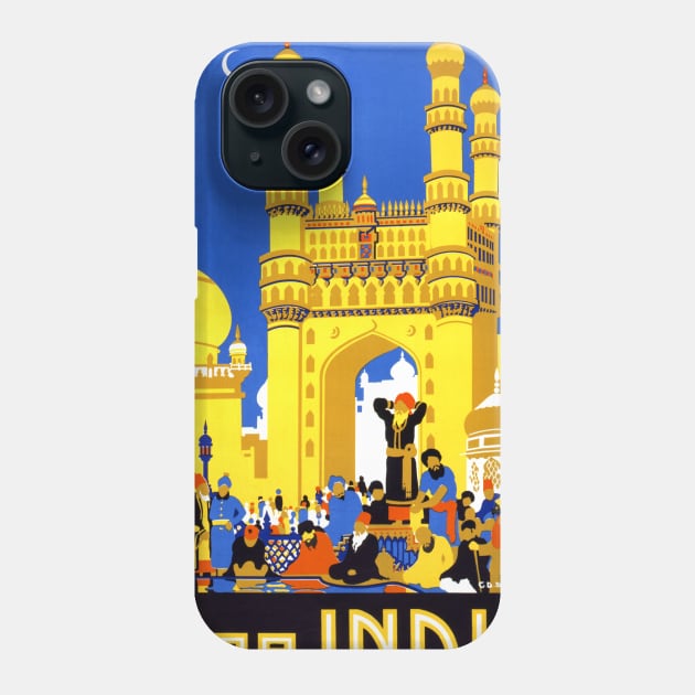 Vintage Travel Poster See India Hyderabad Phone Case by vintagetreasure