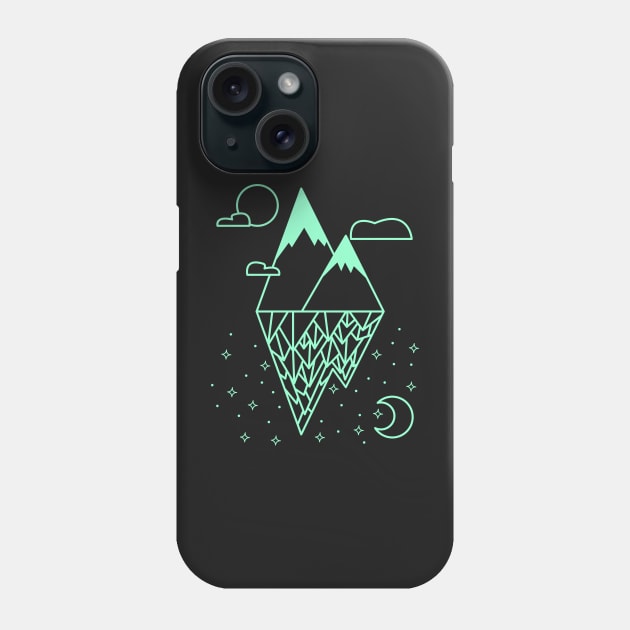 mountains geometric lineart Phone Case by ArtStopCreative
