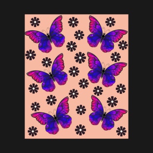 Flying Butterflies Raining Flowers T-Shirt