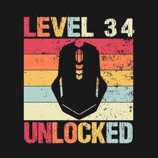 Level 34 Unlocked - 34th Birthday T-Shirt