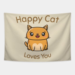 Happy Cat Loves You Tapestry