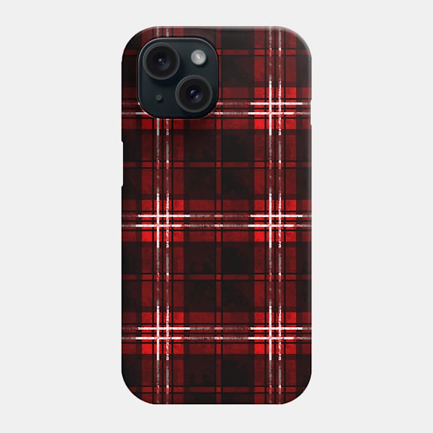 Red Black Plaid Tartan Pattern Phone Case by DeneboArt