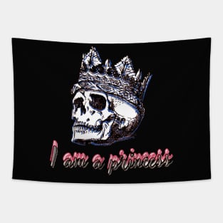 skull with crown - I am a princess Tapestry