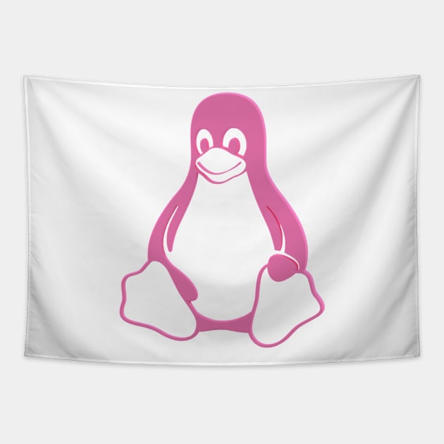 Tux 3D Pink Tapestry by MacJoris