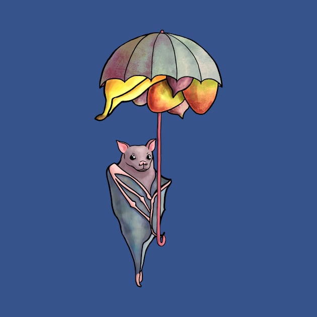 Cute Fruit Bat with Fruit Basket Umbrella by ELMayer