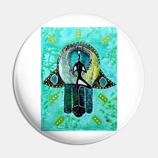 Tree Pose Hamsa by Harriette Knight Pin