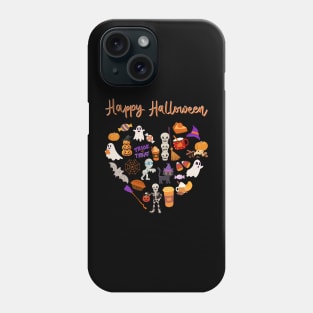 Hello October heart Autumn is my favorite season, love Fall pumpkin and halloween Phone Case