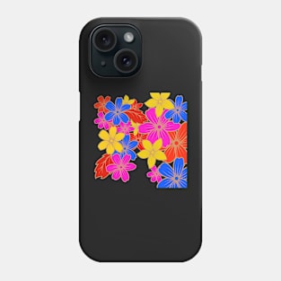 bright colorful hippy flower pattern Phone Case