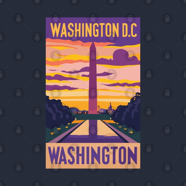 A Vintage Travel Art of Washington DC - US by goodoldvintage