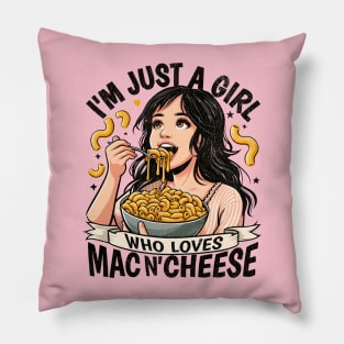 Girl Who Loves Mac n Cheese Pillow