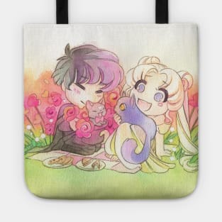 Sailor Moon "Easter Bunny" Picnic with Mamoru and Cats Tote