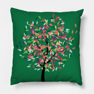 Tree with colorful leaves Pillow