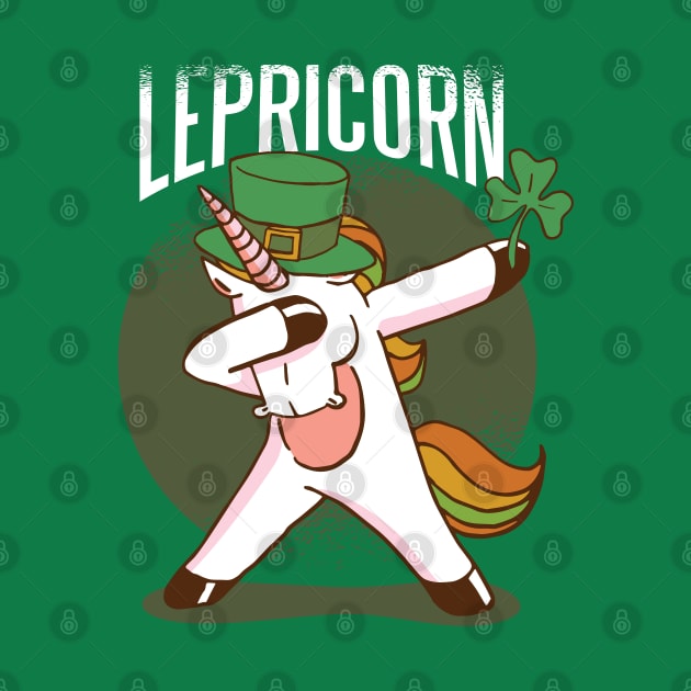 St Patricks Day Girls Dabbing Unicorn Leprechaun Lepricorn by Kali Space