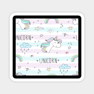 Unicorn pattern rainbow magical Magnet