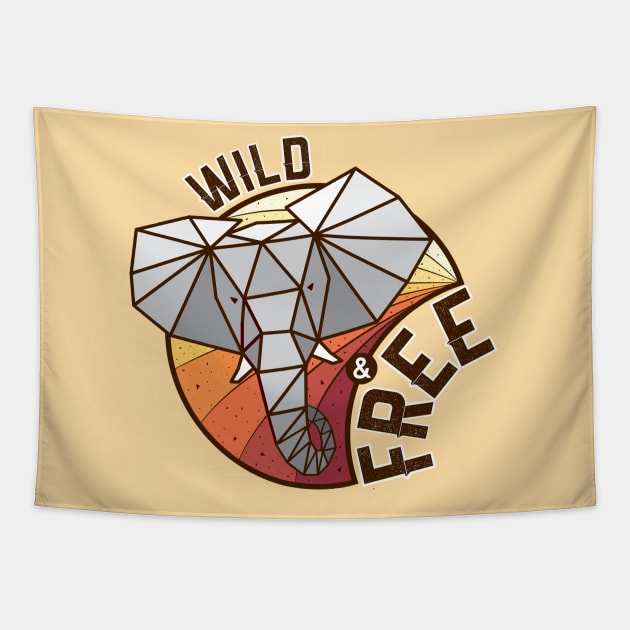 Wild and Free Elephant Tapestry by anderleao