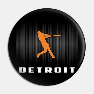 Detroit Retro Baseball Player I Love Detroit Men Women Pin